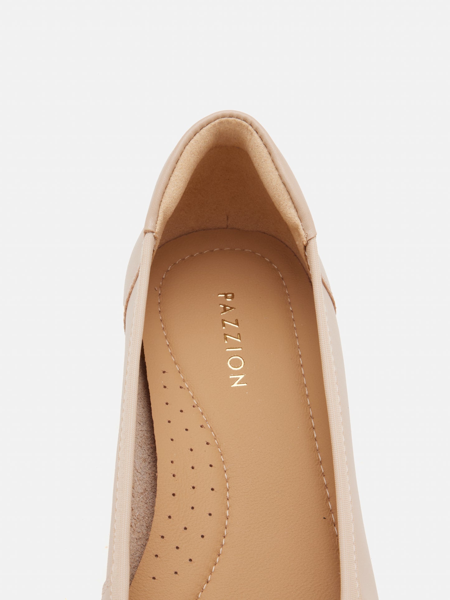 PAZZION, Elaia Point-Toe Bow Buckle Heels, Almond