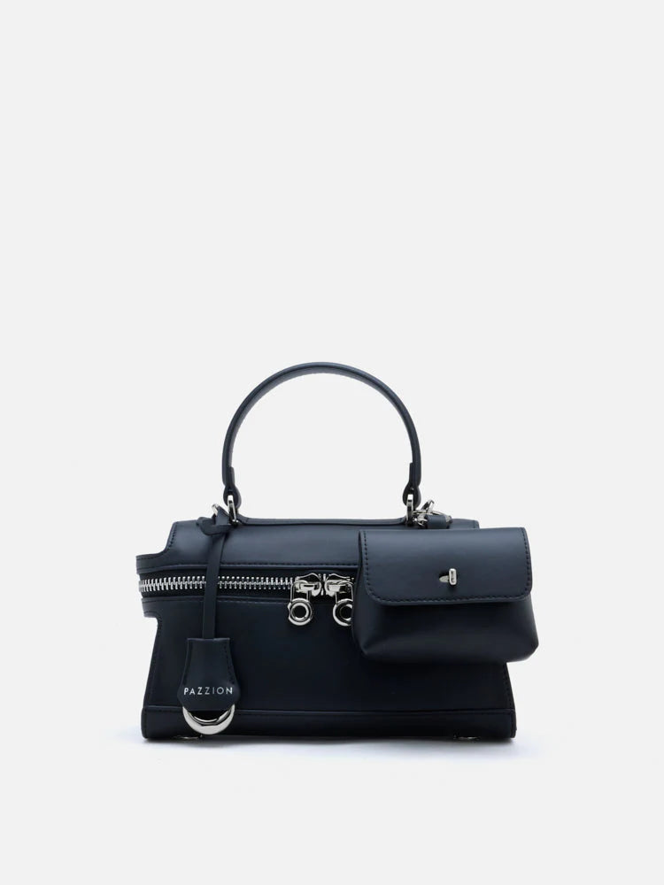 PAZZION, Elettra Compact Satchel, Black