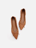 PAZZION, Eliza Weaved Bow Flats, Camel