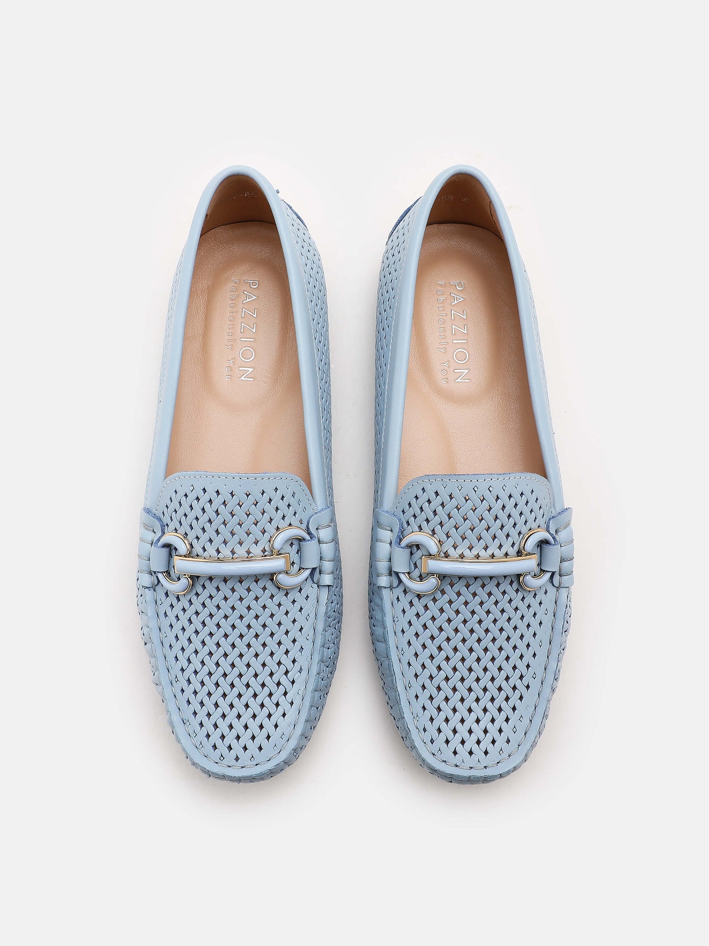 PAZZION, Ellie Monotonous Cut Out Moccasins, Blue