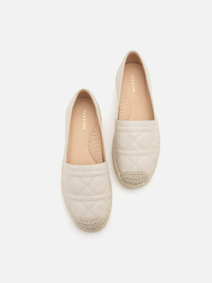 PAZZION, Elodie Quilted Espadrilles, Beige