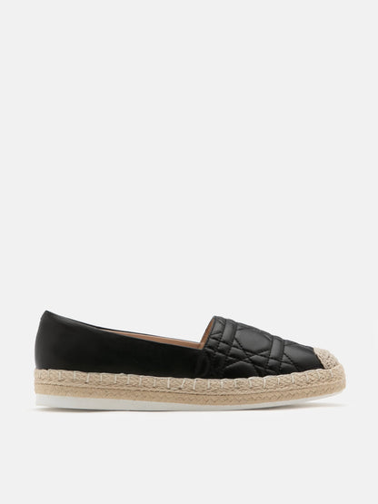 PAZZION, Elodie Quilted Espadrilles, Black