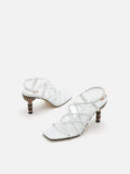 PAZZION, Emmeline Strappy Heel Sandals, White