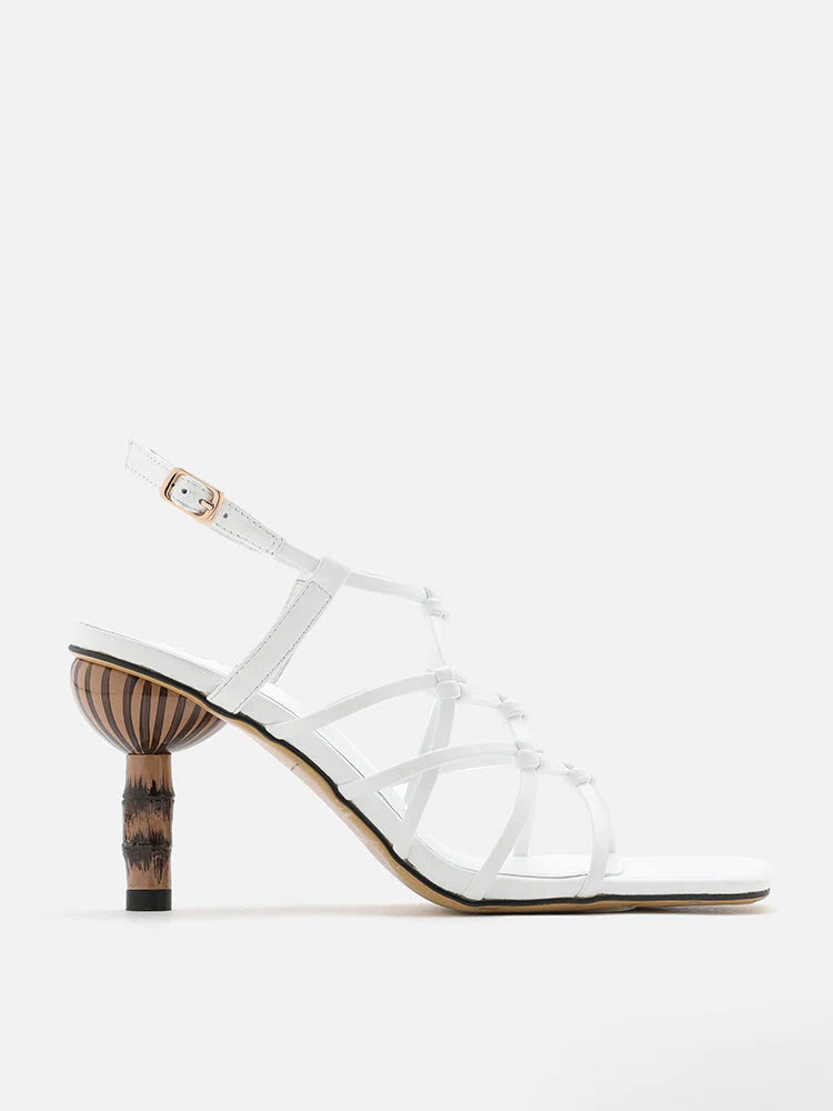 PAZZION, Emmeline Strappy Heel Sandals, White