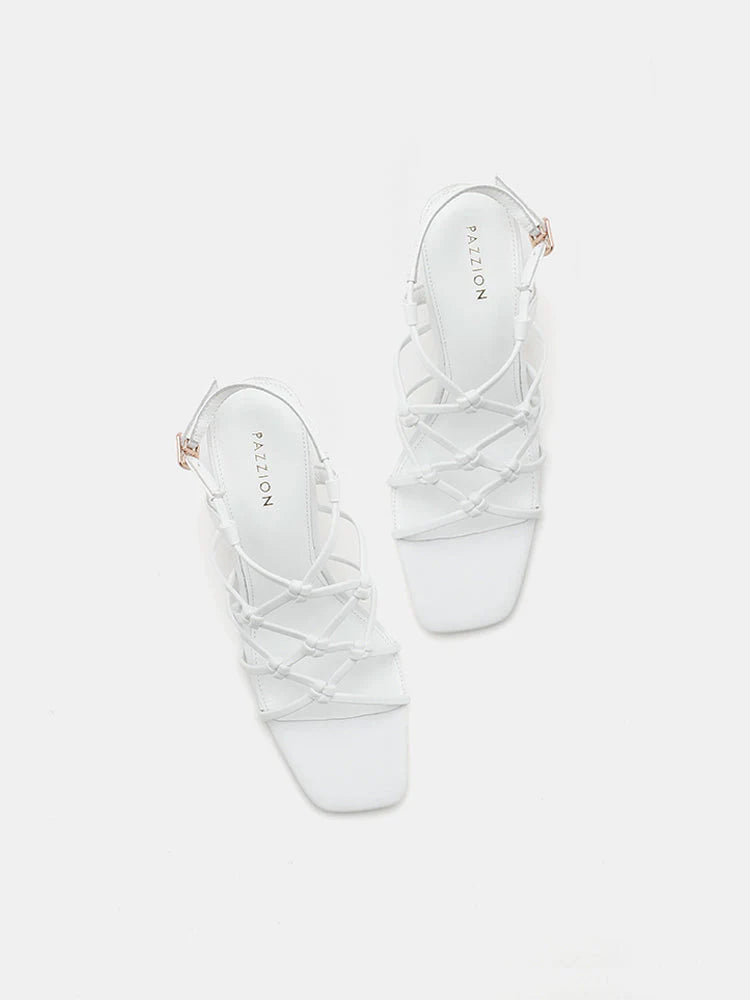 PAZZION, Emmeline Strappy Heel Sandals, White