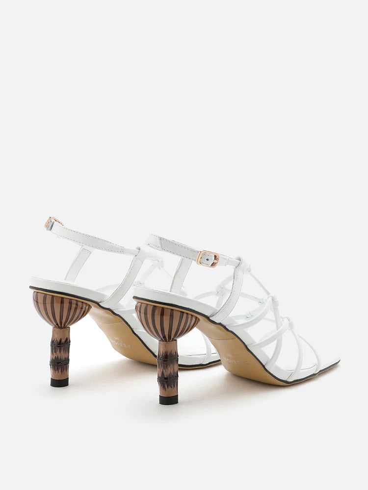 PAZZION, Emmeline Strappy Heel Sandals, White