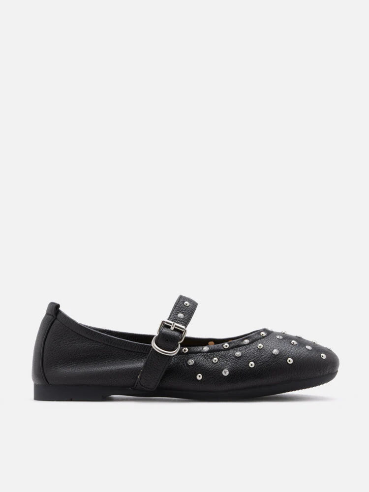 PAZZION, Enzo Studded Mary Janes, Black