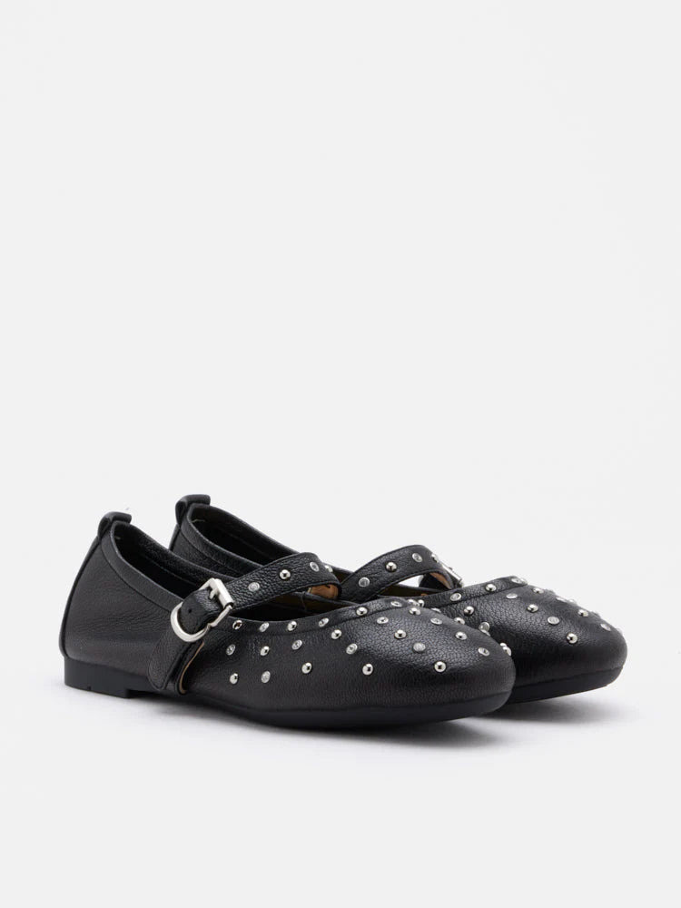 PAZZION, Enzo Studded Mary Janes, Black