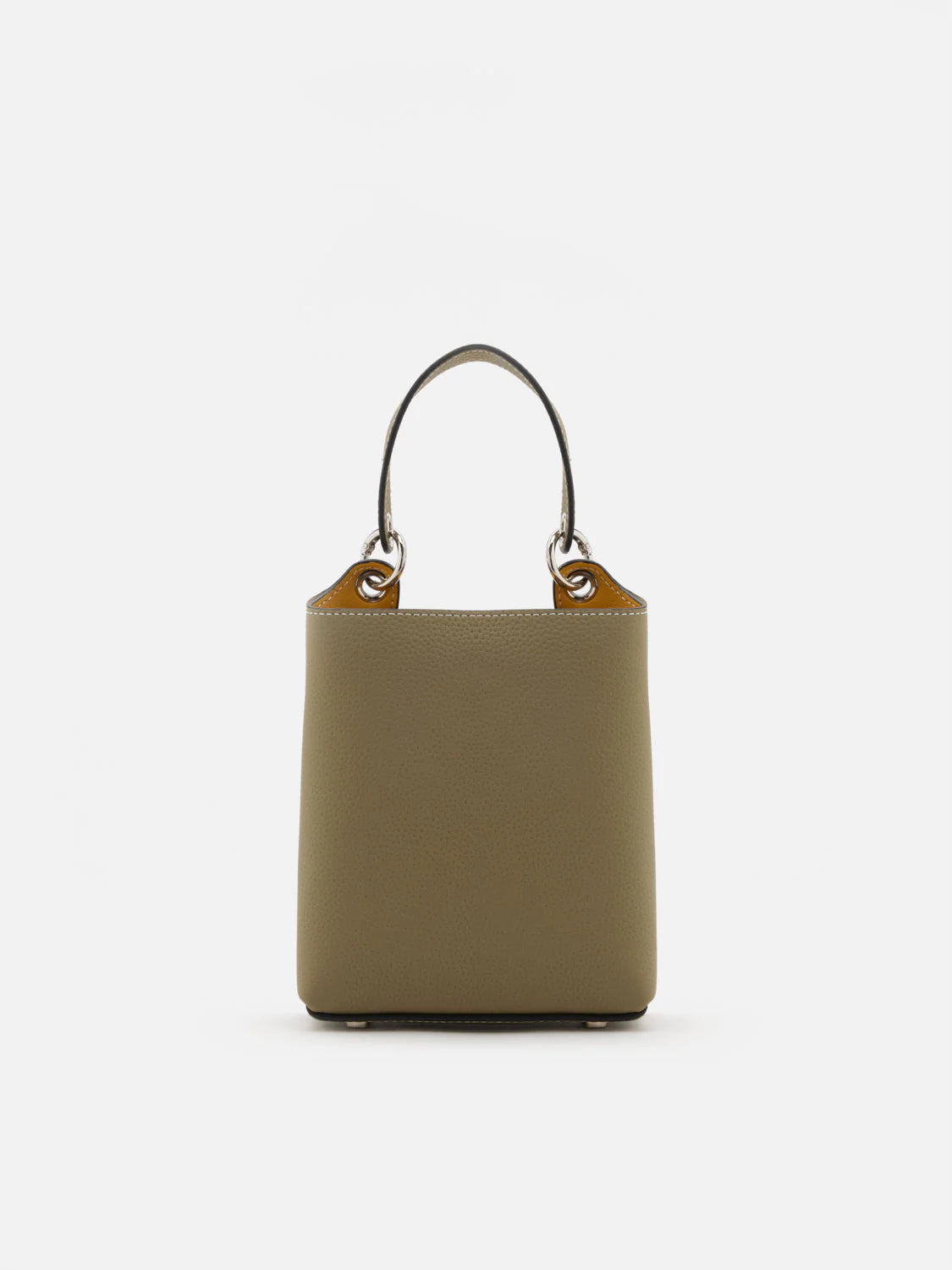 PAZZION, Estelle Leather Mini Bucket Bag, Lightgreen