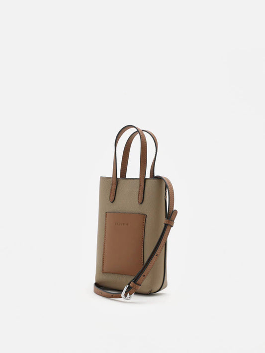 PAZZION, Evalina Colour Block Top Handle Bag, Khaki