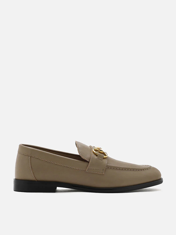 PAZZION, Everleigh Classic Loafers, Khaki