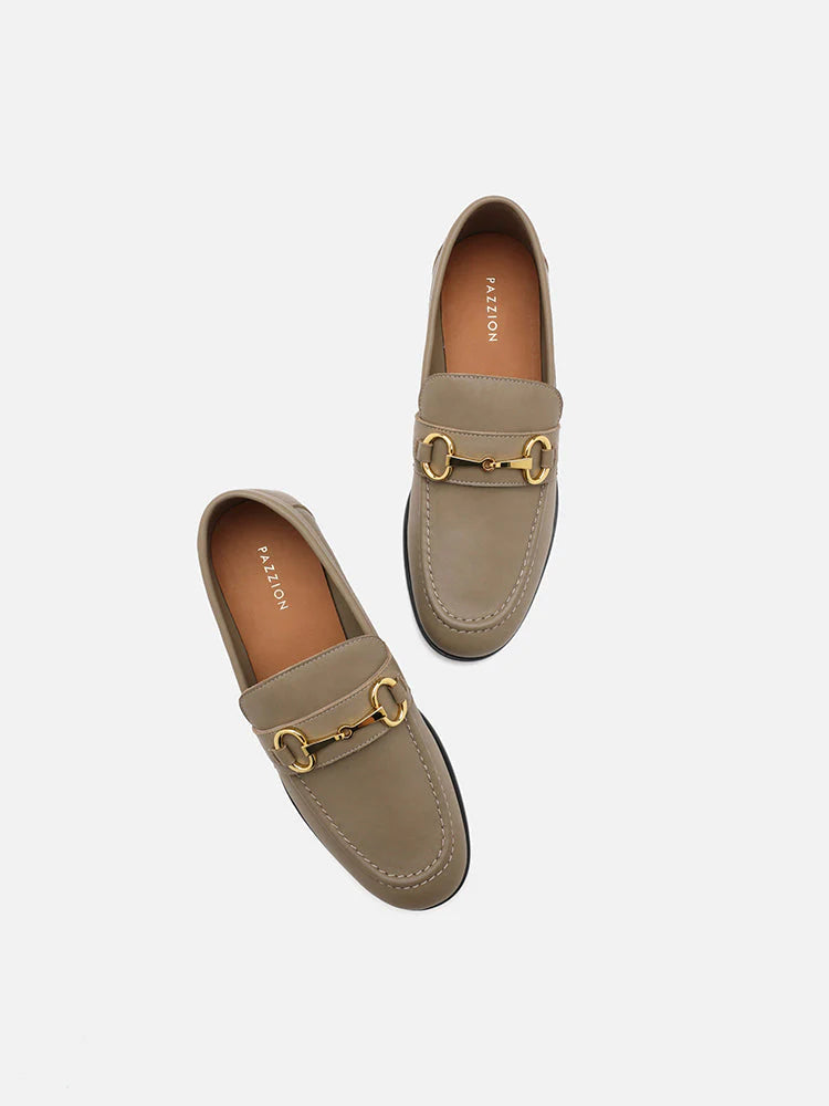 PAZZION, Everleigh Classic Loafers, Khaki