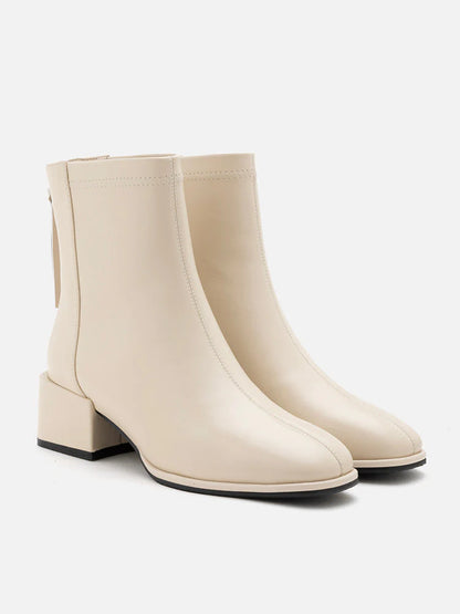 PAZZION, Fallon Leather Ankle Boots, Beige