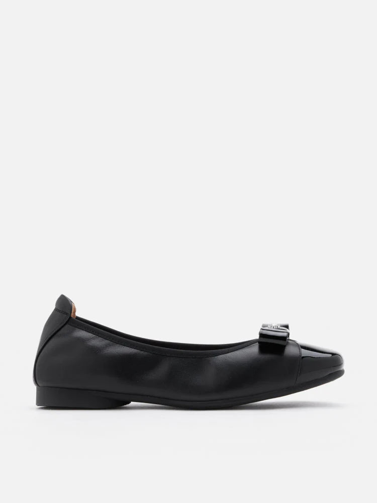 PAZZION, Fayence Patent Bow Flats, Black