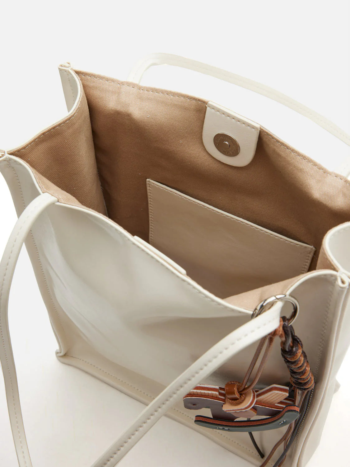 PAZZION, Fionarissa Leather Tote, Beige