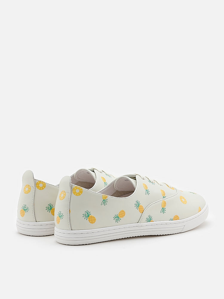 PAZZION, Fruity Printed Slip On Sneakers, Light Green