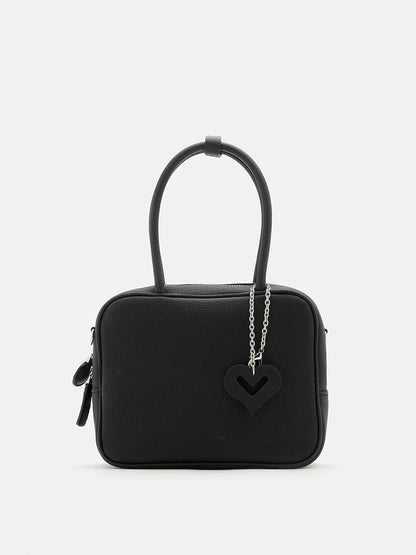 PAZZION, Gael Double Handle Structured Bag, Black