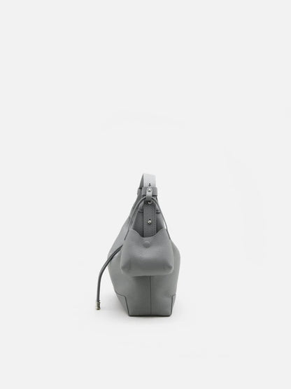 PAZZION, Giovanna Slouchy Leather Shoulder Bag, Grey