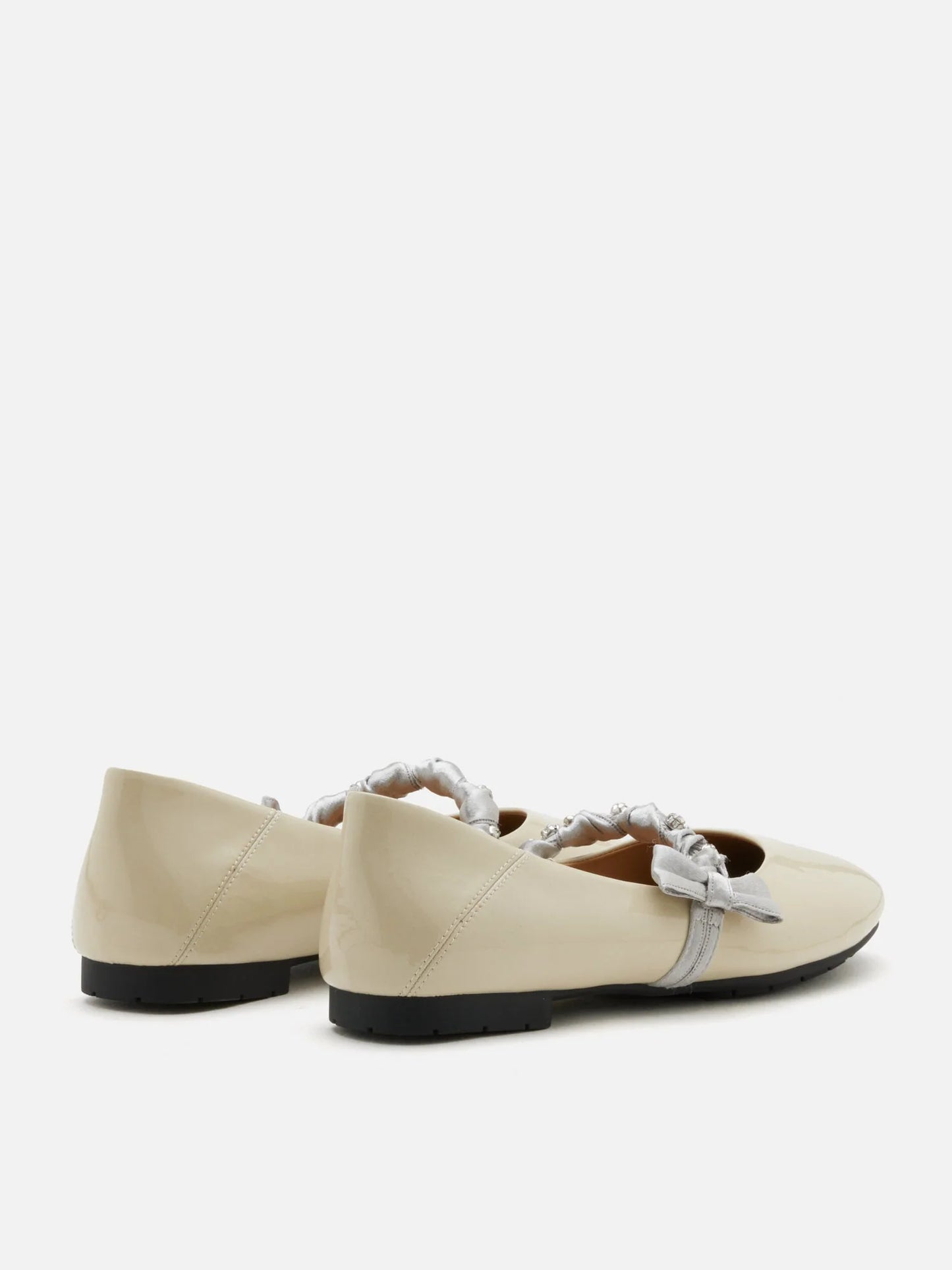 PAZZION, Guillame Braided Strap Patent Mary Janes, Beige