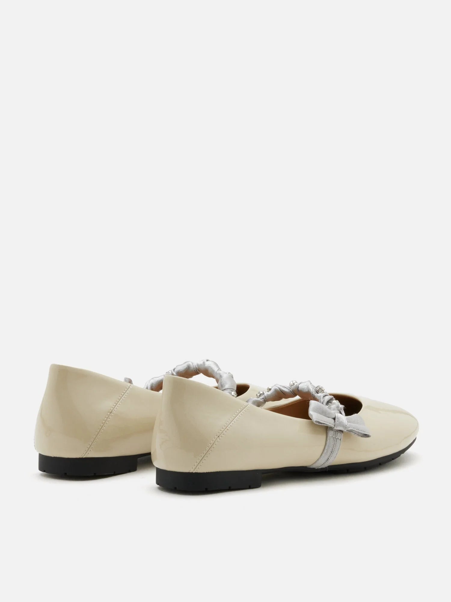 PAZZION, Guillame Braided Strap Patent Mary Janes, Beige