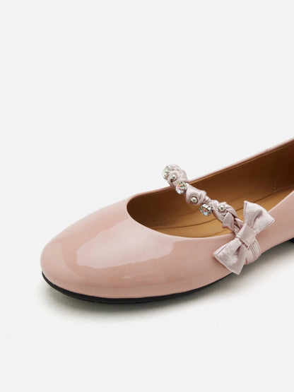 PAZZION, Guillame Braided Strap Patent Mary Janes, Pink
