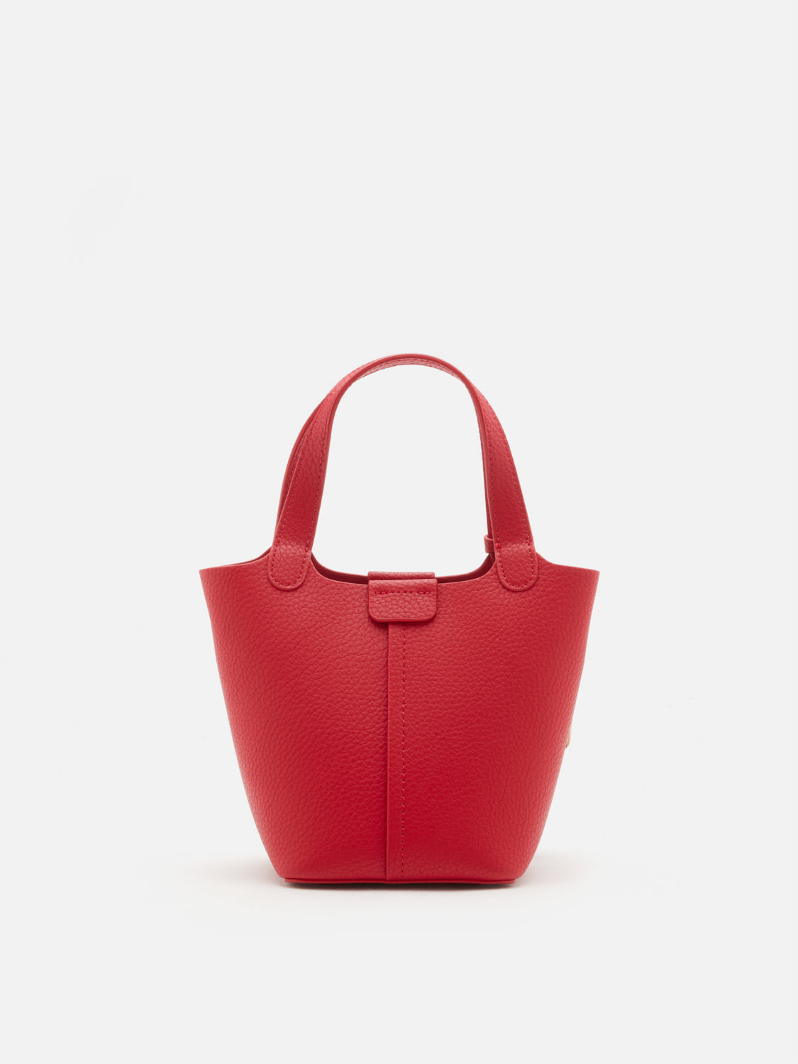 PAZZION, Haley Leather Charmed Bucket Bag, Red