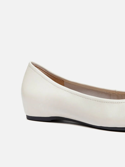 PAZZION, Halisse Diamante Bow Leather Flats, Beige