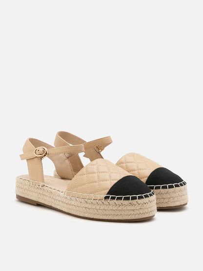 PAZZION, Hans Quilted Espadrille Slingbacks, Almond