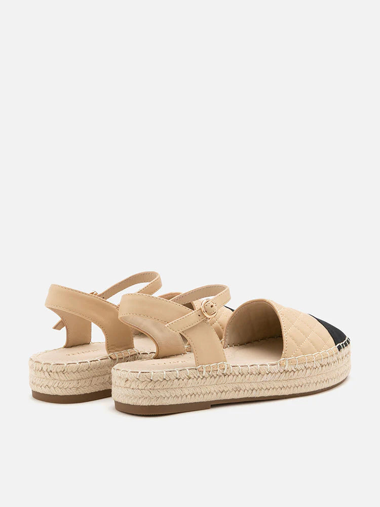 PAZZION, Hans Quilted Espadrille Slingbacks, Almond