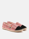 PAZZION, Heidi Colour Blocked Chained Espadrilles, Red