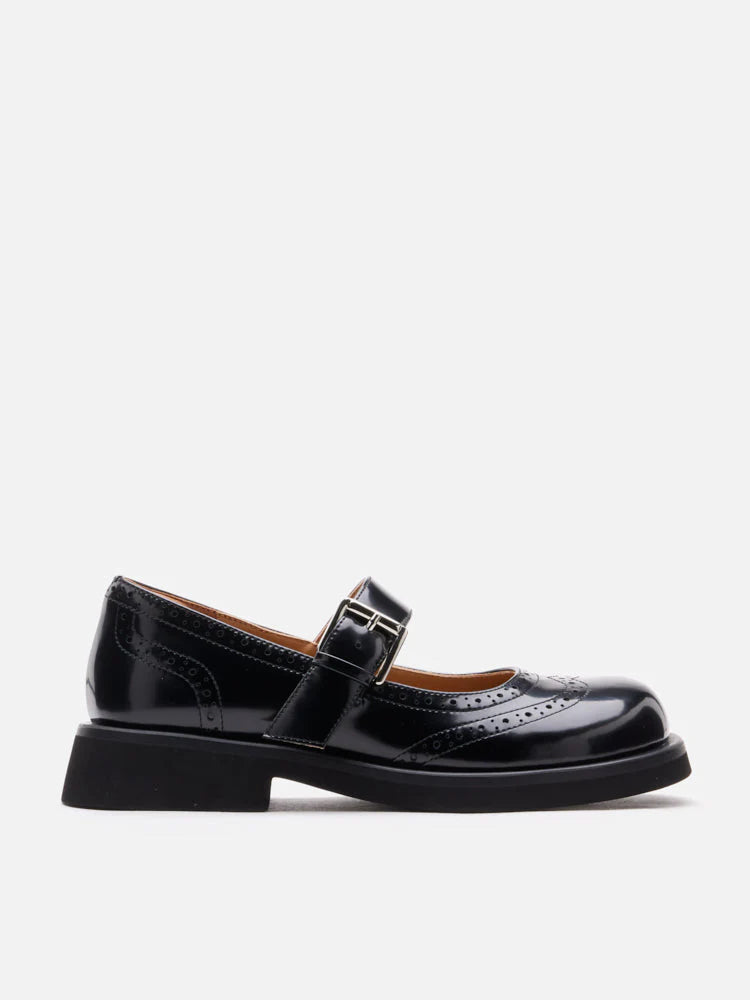 PAZZION, Helena Brogue Mary Janes, Black