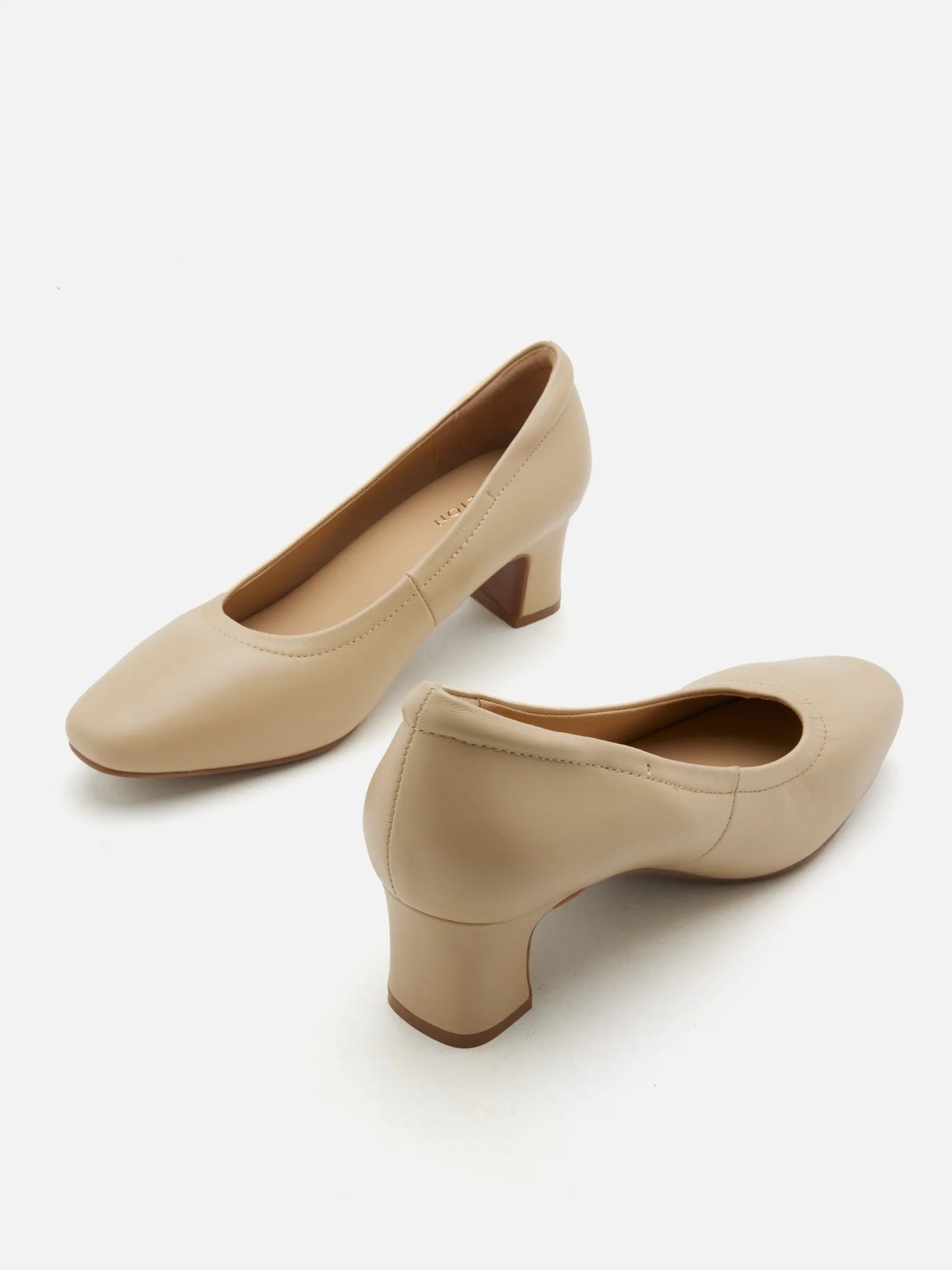 PAZZION, Herve Square Toe Low Heels, Almond