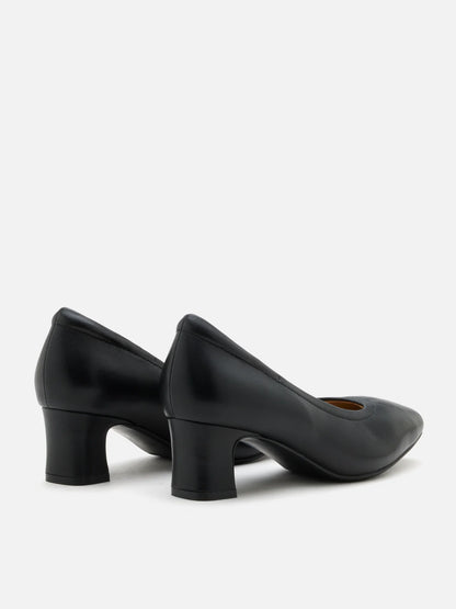 PAZZION, Herve Square Toe Low Heels, Black