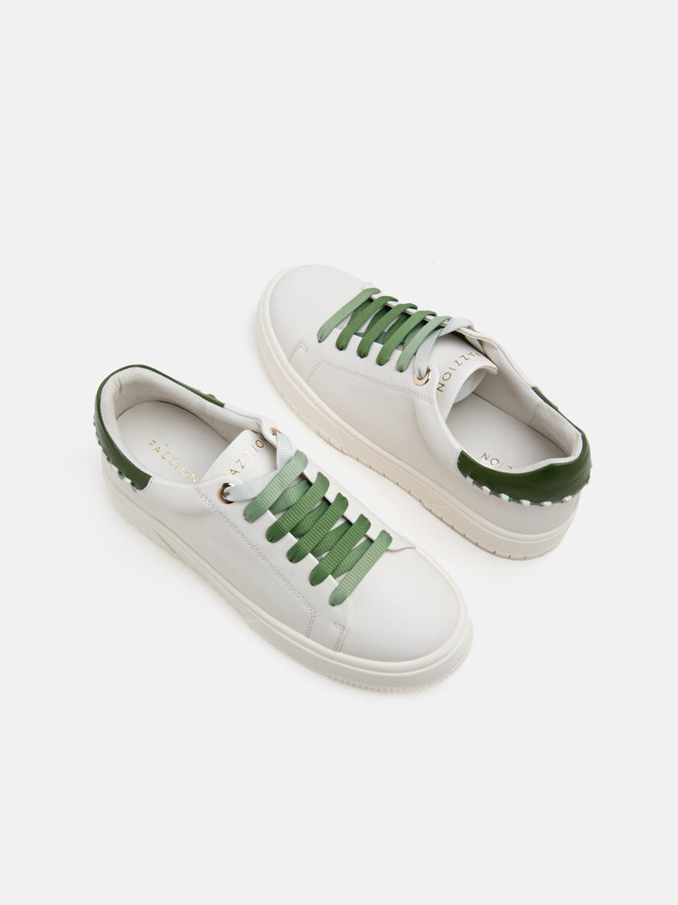 PAZZION, Icy Gradient Laced Up Leather Sneakers, Green
