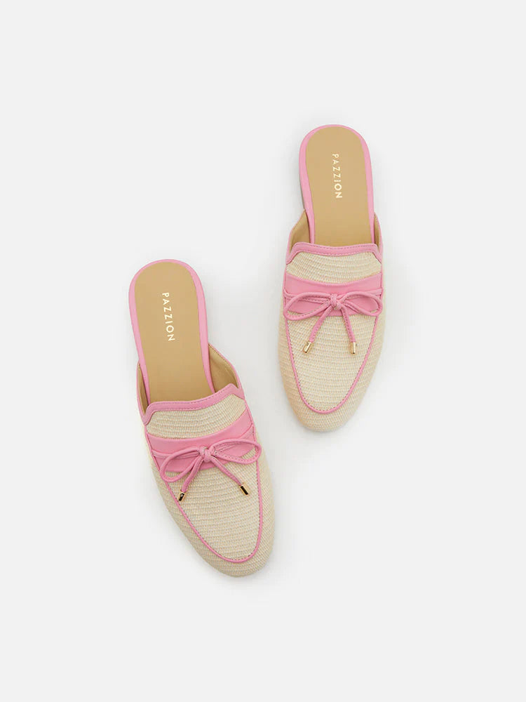 PAZZION, Imani Woven Bow Mules, Pink