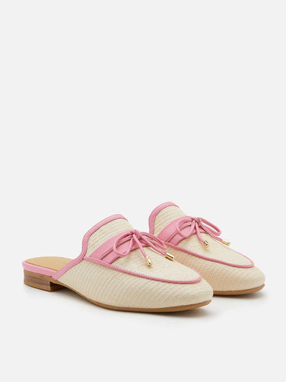 PAZZION, Imani Woven Bow Mules, Pink