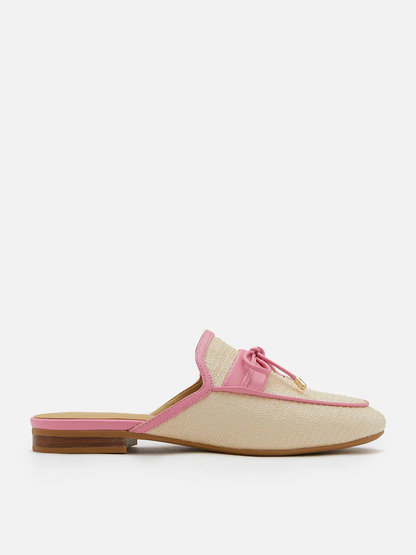 PAZZION, Imani Woven Bow Mules, Pink