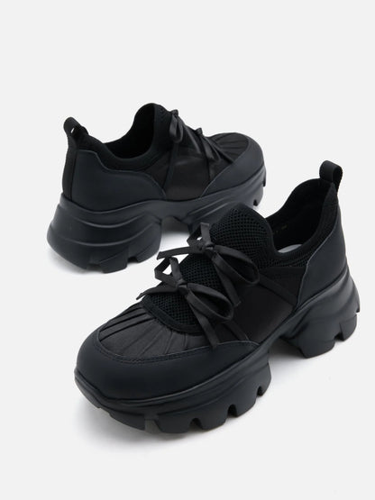 PAZZION, Imogen Bow Sneakers, Black