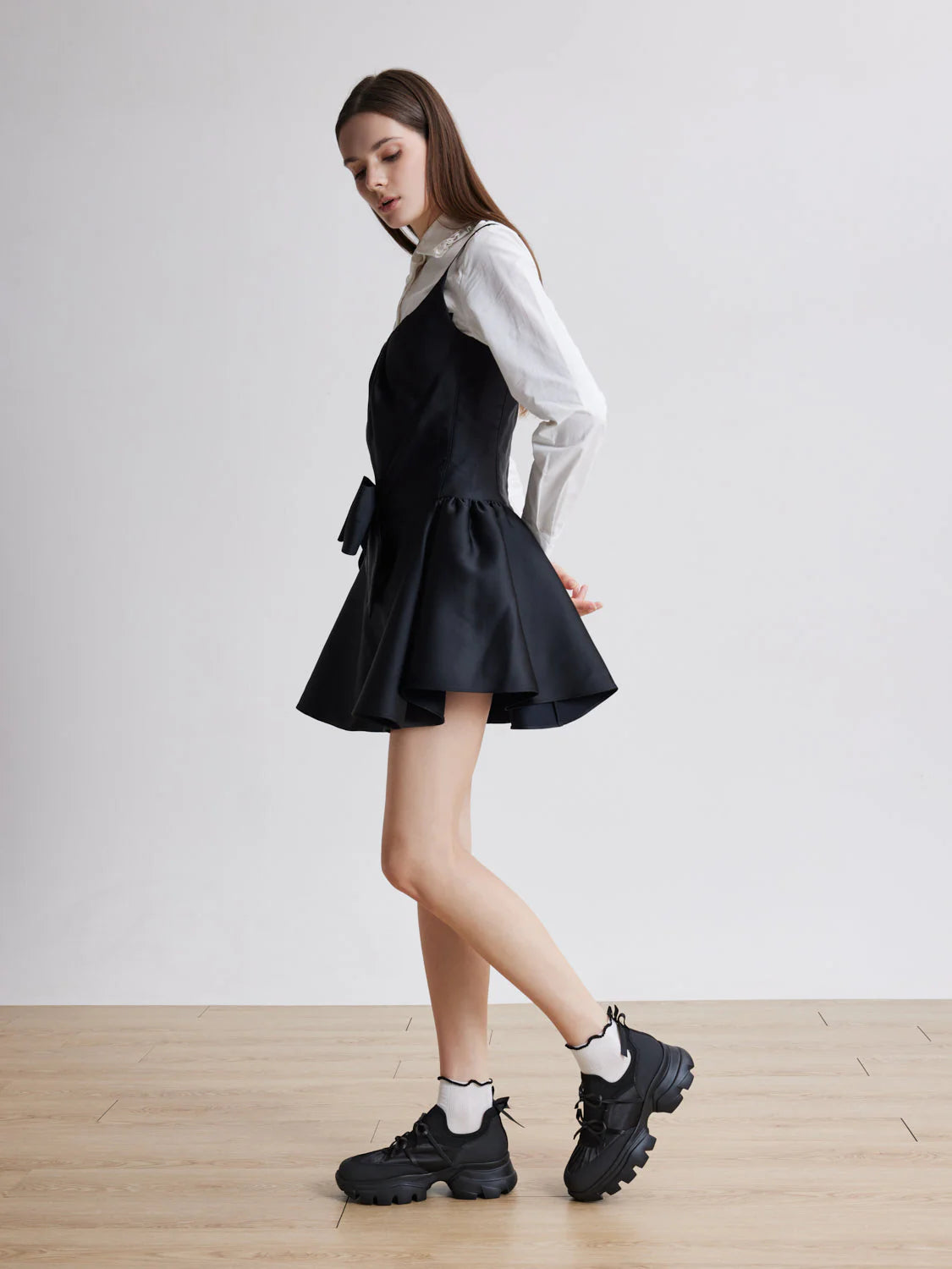 PAZZION, Imogen Bow Sneakers, Black