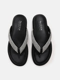 PAZZION, Inez Embellished Platform Sandals, Black