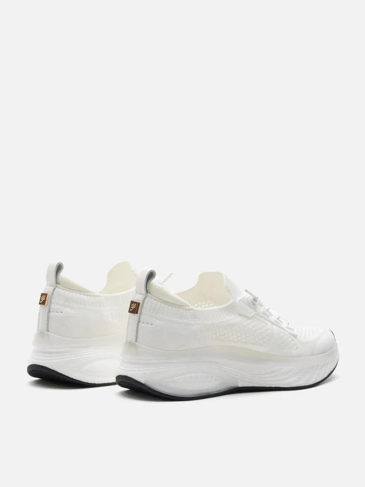 PAZZION, Iris Laced Flyknit Sneakers, White