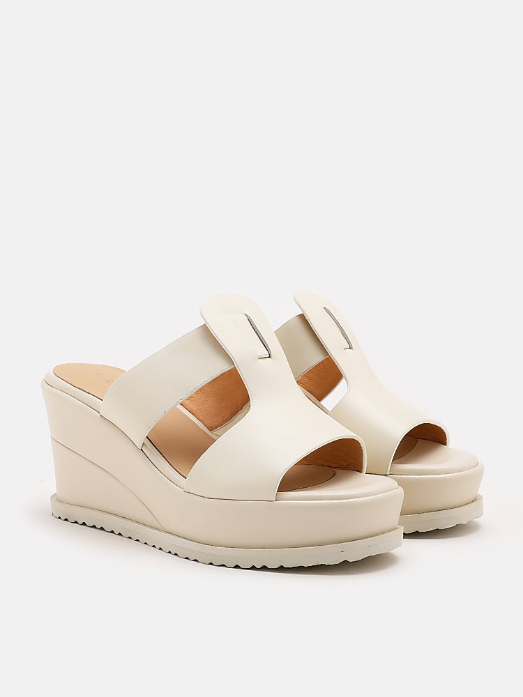 PAZZION, Ivy Leather Wedges, Beige