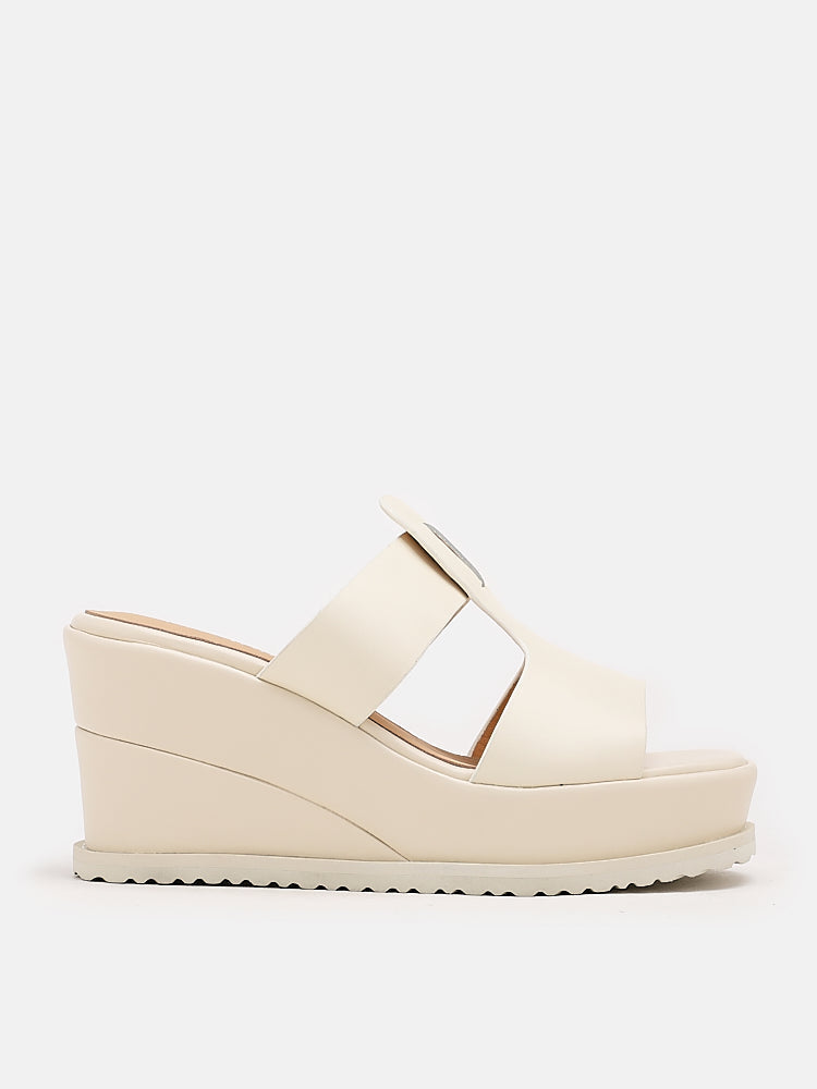 PAZZION, Ivy Leather Wedges, Beige