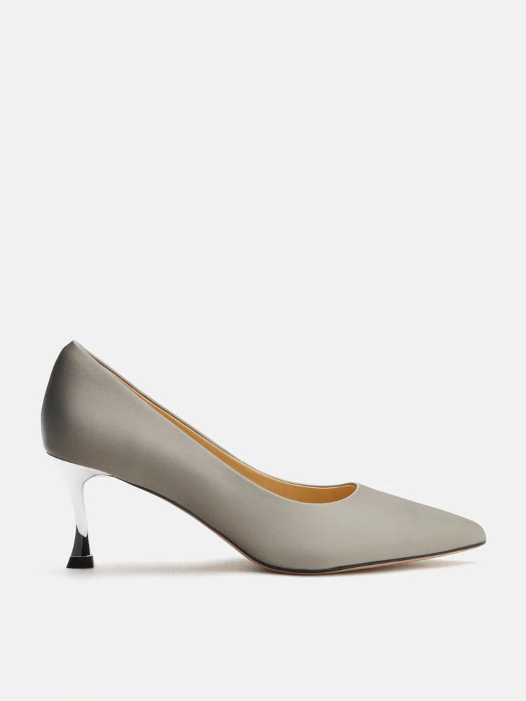 PAZZION, Janessa Pointed Toe Heels, Grey