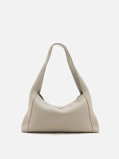 PAZZION, Jarelisse Clasp Buckle Leather Shoulder Bag, Grey