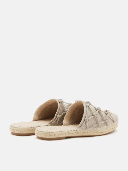 PAZZION, Jaylen Embellished Espadrille Mules, Gold