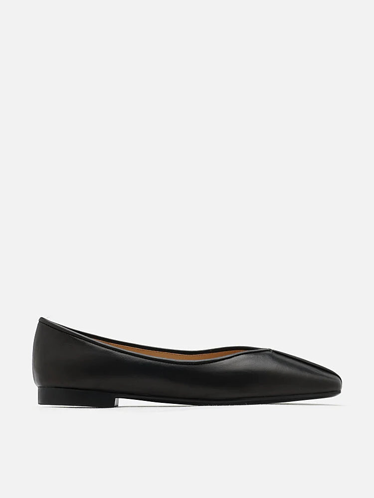 PAZZION, Jillian Square Toe Flats, Black