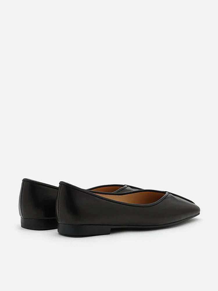 PAZZION, Jillian Square Toe Flats, Black