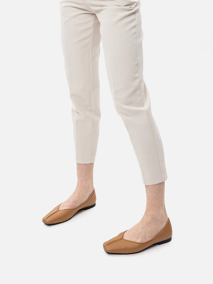 PAZZION, Jillian Square Toe Flats, Camel