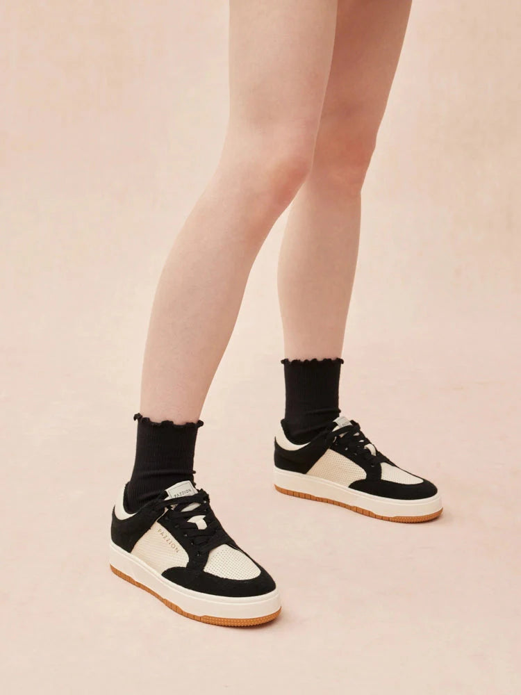 PAZZION, Jodie Laced Sneakers, Black